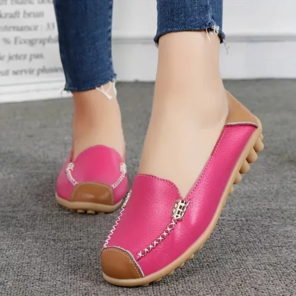 Mocassin femme couture contrastée semelle souple – Image 3