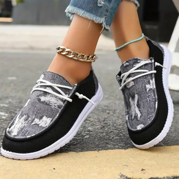Mocassin femme denim effet usé tendance – Image 4