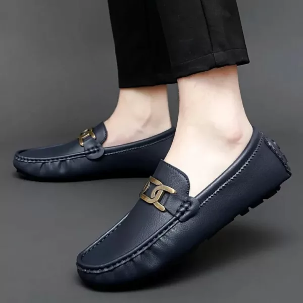 Mocassin homme chaîne métal tendance – Image 9