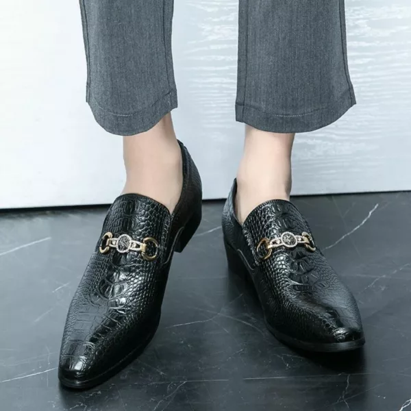 Mocassin homme croco boucle dorée luxe – Élégance haut de gamme au masculin – Style chic et raffiné pour toutes occasions – Image 11