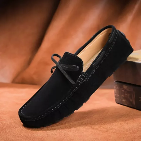 Mocassin homme daim nœud contrasté – Image 3