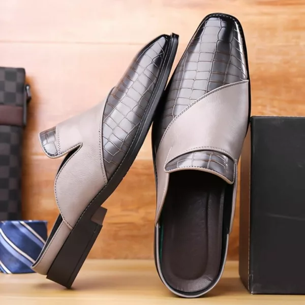Mocassin homme ouvert croco bicolore – Image 3