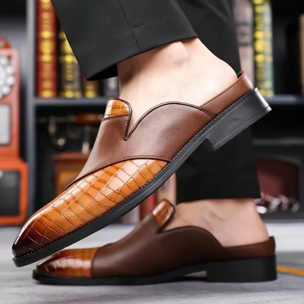 Mocassin homme ouvert croco bicolore – Image 5