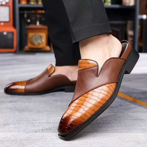 Mocassin homme ouvert croco bicolore – Image 6