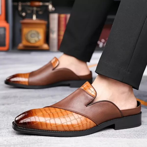 Mocassin homme ouvert croco bicolore – Image 7