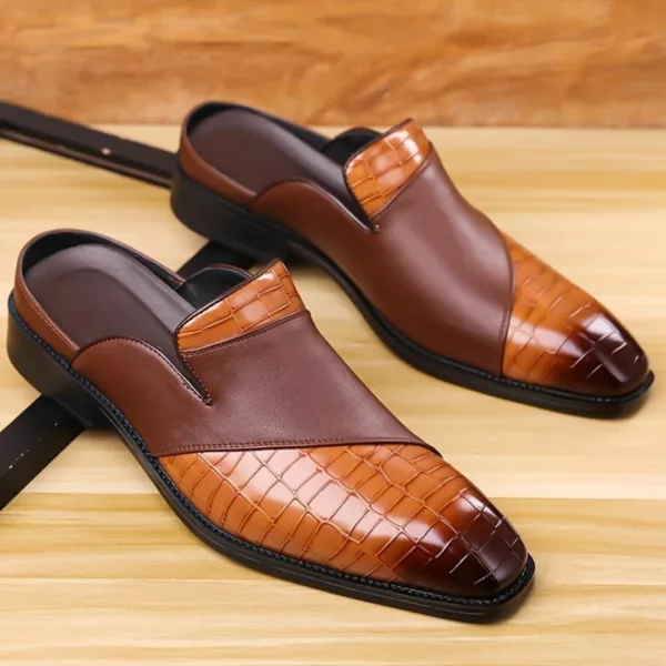 Mocassin homme ouvert croco bicolore – Image 9