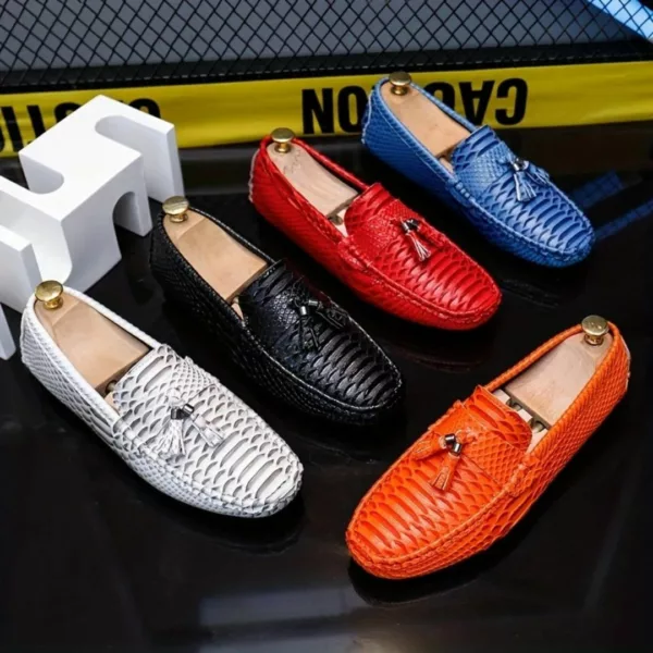 Mocassin homme serpent à glands luxe – Image 2