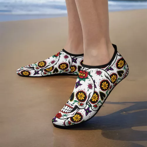 Chaussons barefoot motifs calaveras plage