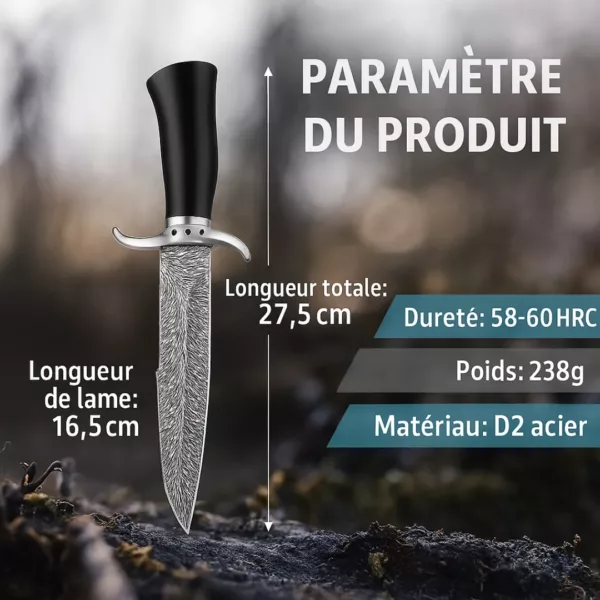 Couteau de chasse lame damas – Image 3