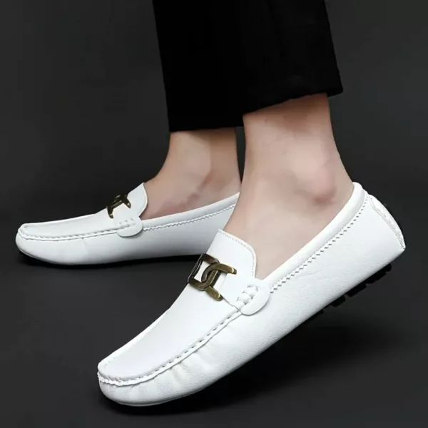 Mocassin homme chaîne métal tendance – Image 8