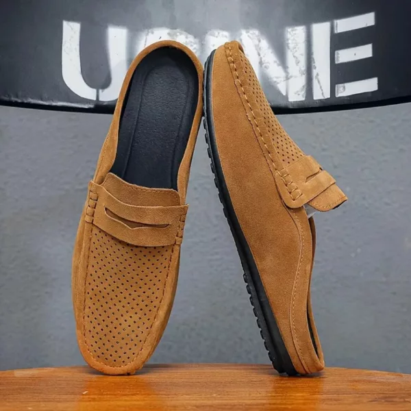 Mocassin homme ouvert daim perforé – Image 11