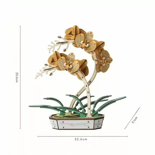 Lego orchidée bois puzzle 3D décoratif – Image 4