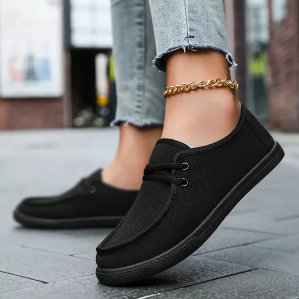 Mocassin femme toile lacets casual – Image 14