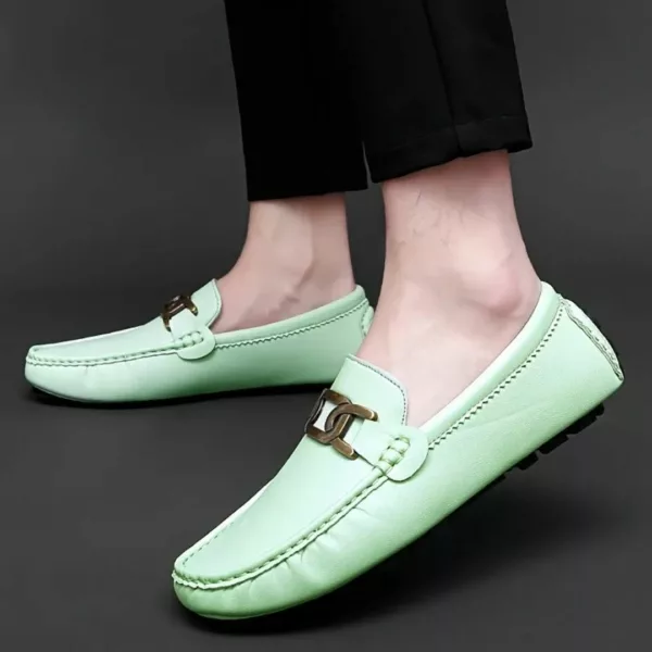 Mocassin homme chaîne métal tendance – Image 7