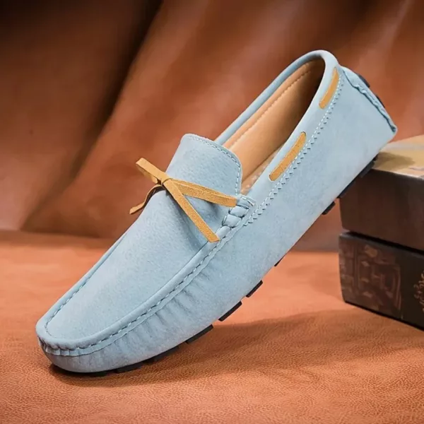 Mocassin homme daim nœud contrasté – Image 5