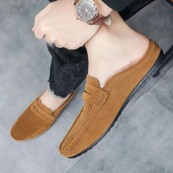 Mocassin homme ouvert daim perforé – Image 6