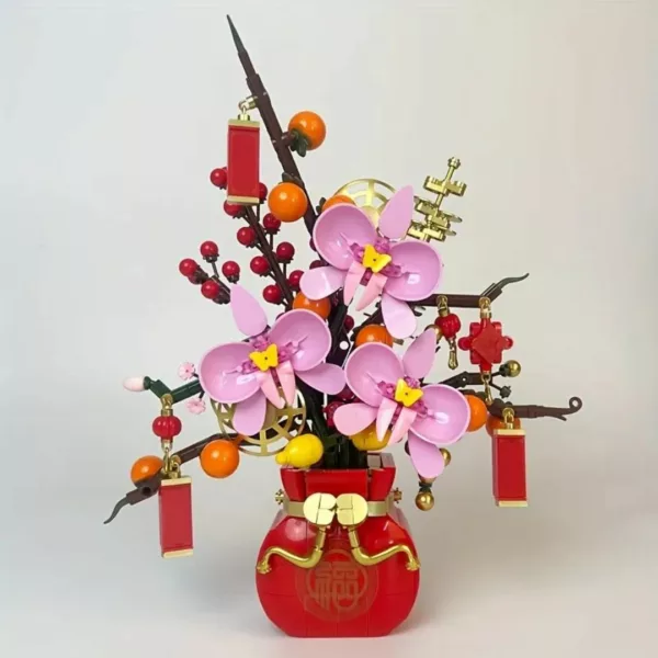 Lego orchidée rose vase rouge asiatique – Image 2