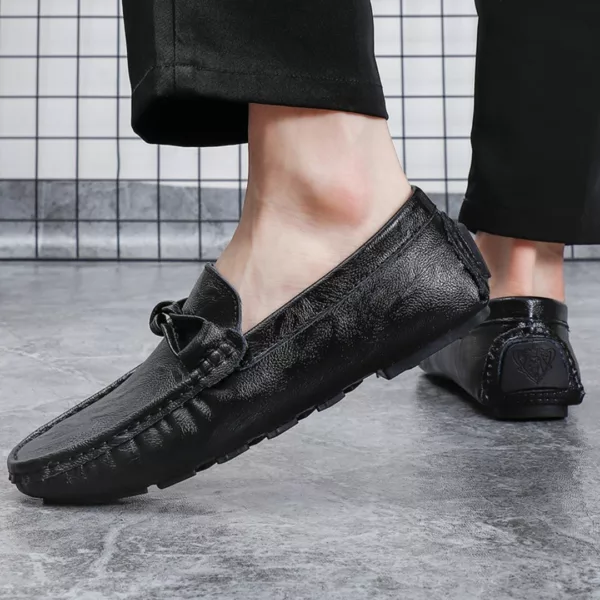 Mocassin cuir homme souple à nœud – Image 6