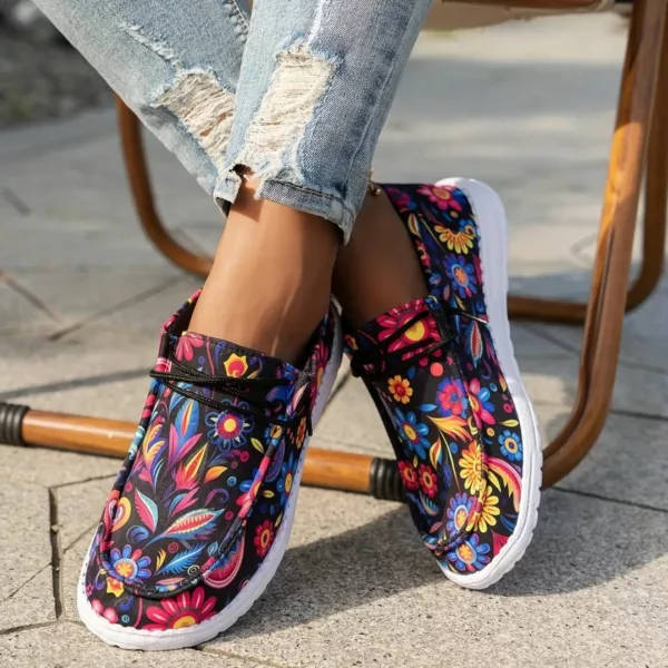 Mocassin femme fleuri semelle sport – Image 12