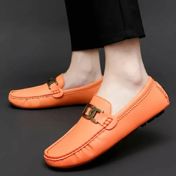 Mocassin homme chaîne métal tendance – Image 6