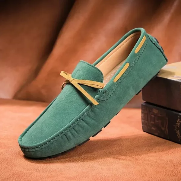 Mocassin homme daim nœud contrasté – Image 4