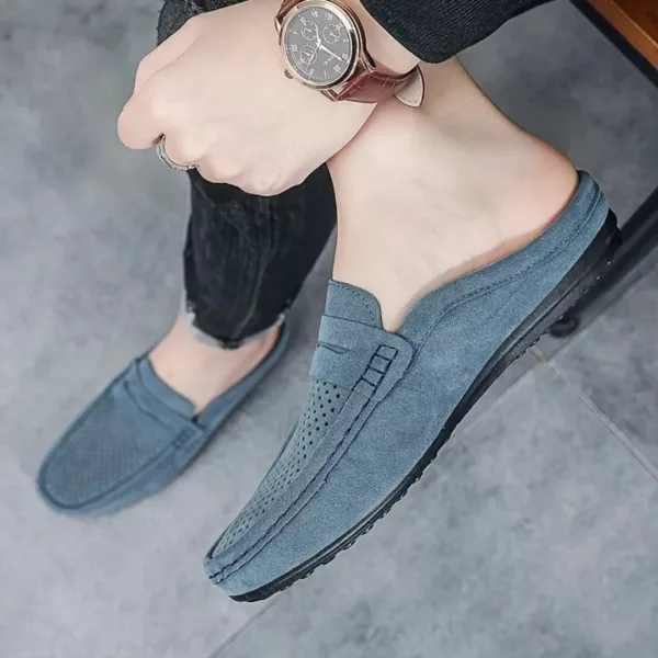 Mocassin homme ouvert daim perforé – Image 5
