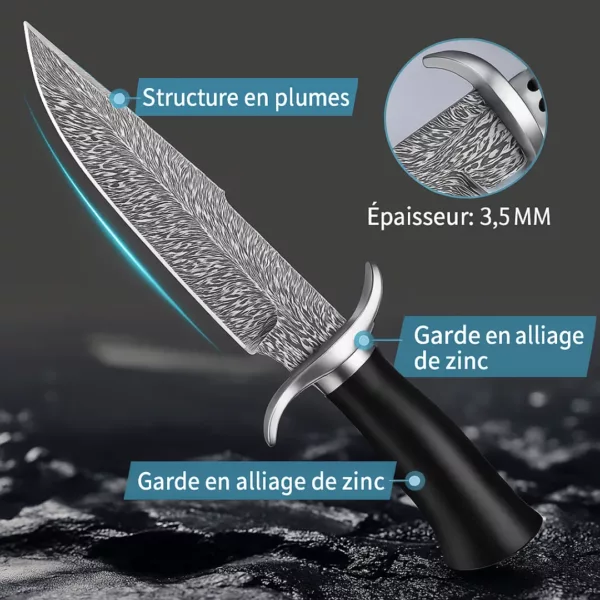 Couteau de chasse lame damas – Image 6