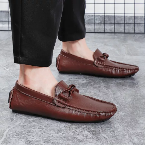 Mocassin cuir homme souple à nœud – Image 5
