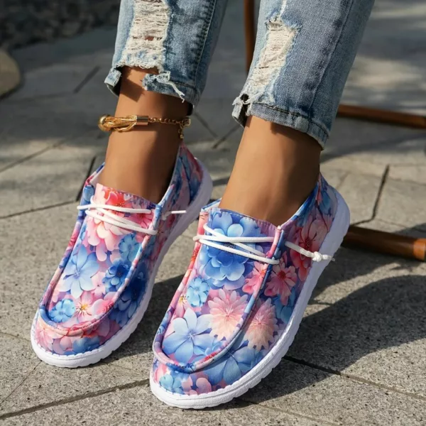 Mocassin femme fleuri semelle sport – Image 13