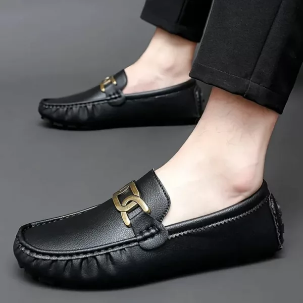 Mocassin homme chaîne métal tendance – Image 5
