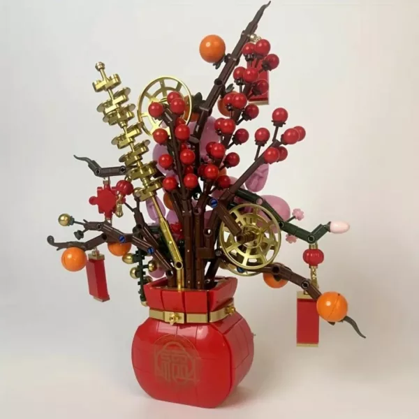 Lego orchidée rose vase rouge asiatique – Image 3