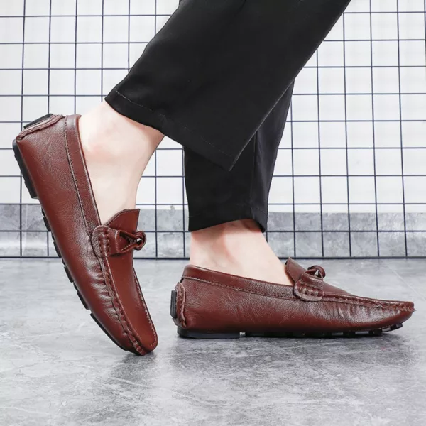 Mocassin cuir homme souple à nœud – Image 4