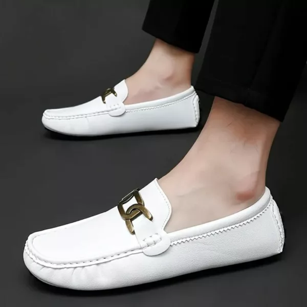 Mocassin homme chaîne métal tendance – Image 4