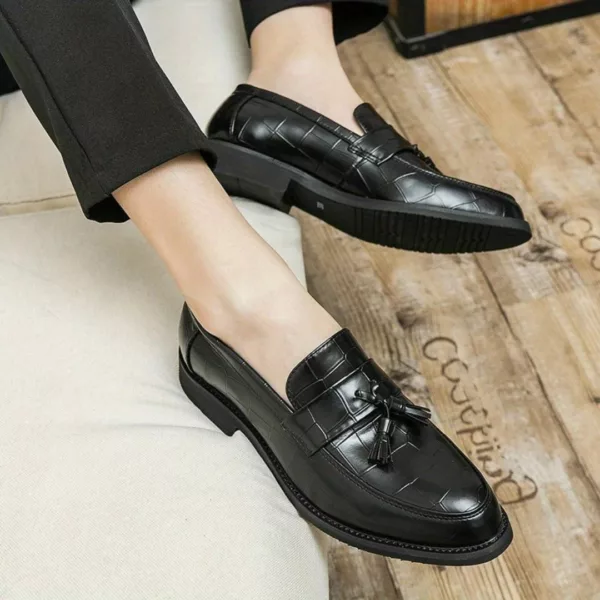 Mocassin homme cuir verni à glands – Image 2