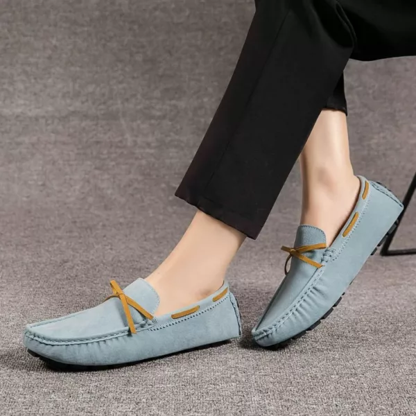 Mocassin homme daim nœud contrasté – Image 8