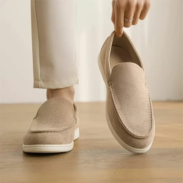 Mocassin homme minimaliste semelle blanche – Image 5