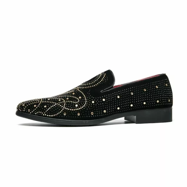 Mocassin homme noir strass dorés – Image 11