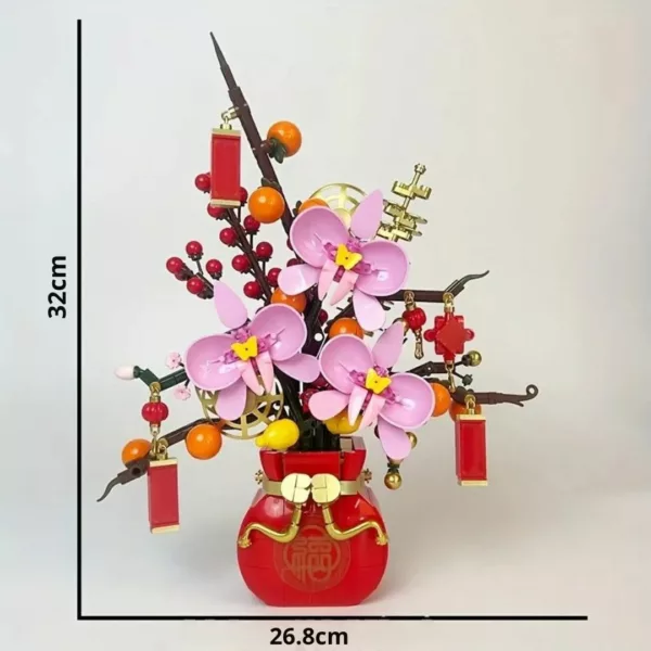 Lego orchidée rose vase rouge asiatique – Image 7