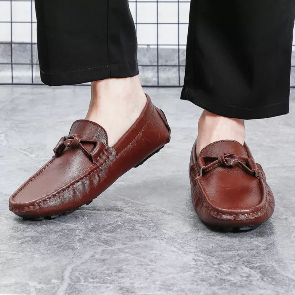 Mocassin cuir homme souple à nœud – Image 3