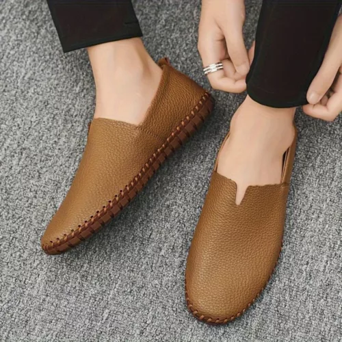 Mocassin homme cuir souple minimaliste