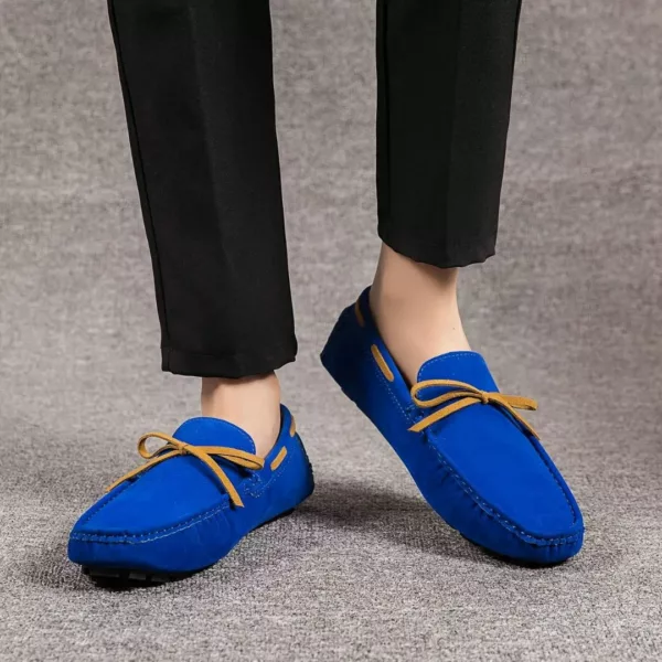 Mocassin homme daim nœud contrasté – Image 7
