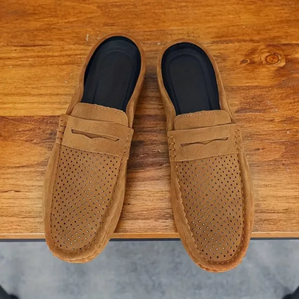 Mocassin homme ouvert daim perforé – Image 14