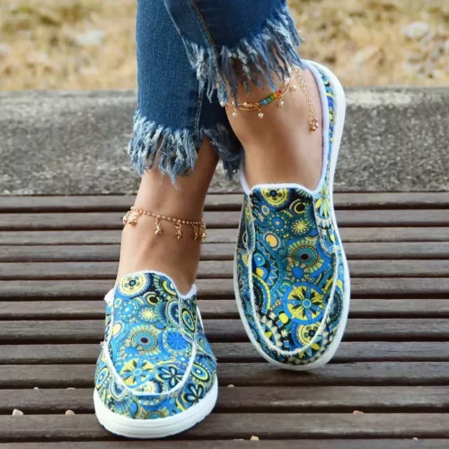 Slip-on femme mandala semelle épaisse
