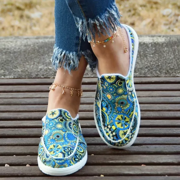 Slip-on femme mandala semelle épaisse