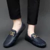 Mocassin homme chaîne métal tendance