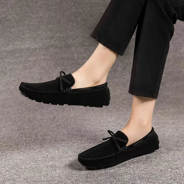 Mocassin homme daim nœud contrasté – Image 2
