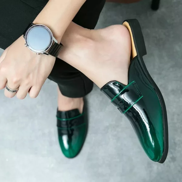 Mocassin homme verni dégradé tendance – Image 8
