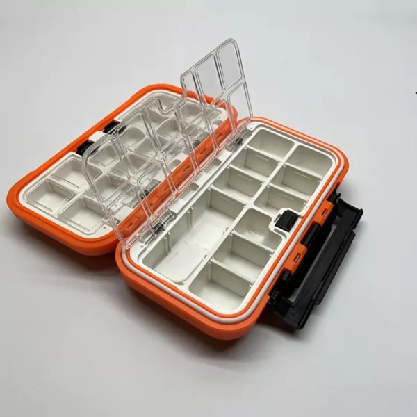 Boîte rangement hameçons avec compartiments sécurisés
