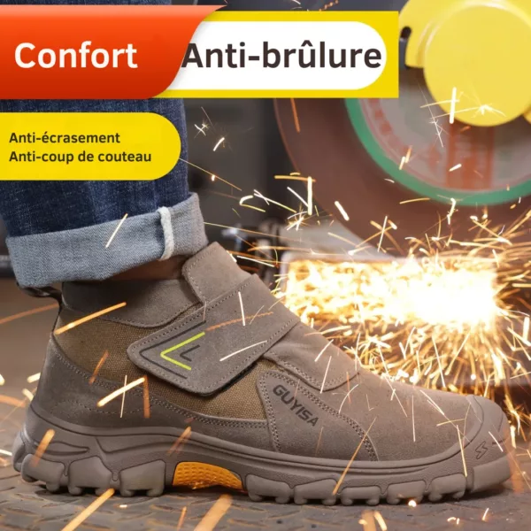 Bottes de sécurité anti-écrasement velcro – Image 4