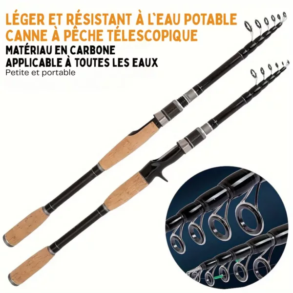 Canne à pêche télescopique ultra légère – Image 8